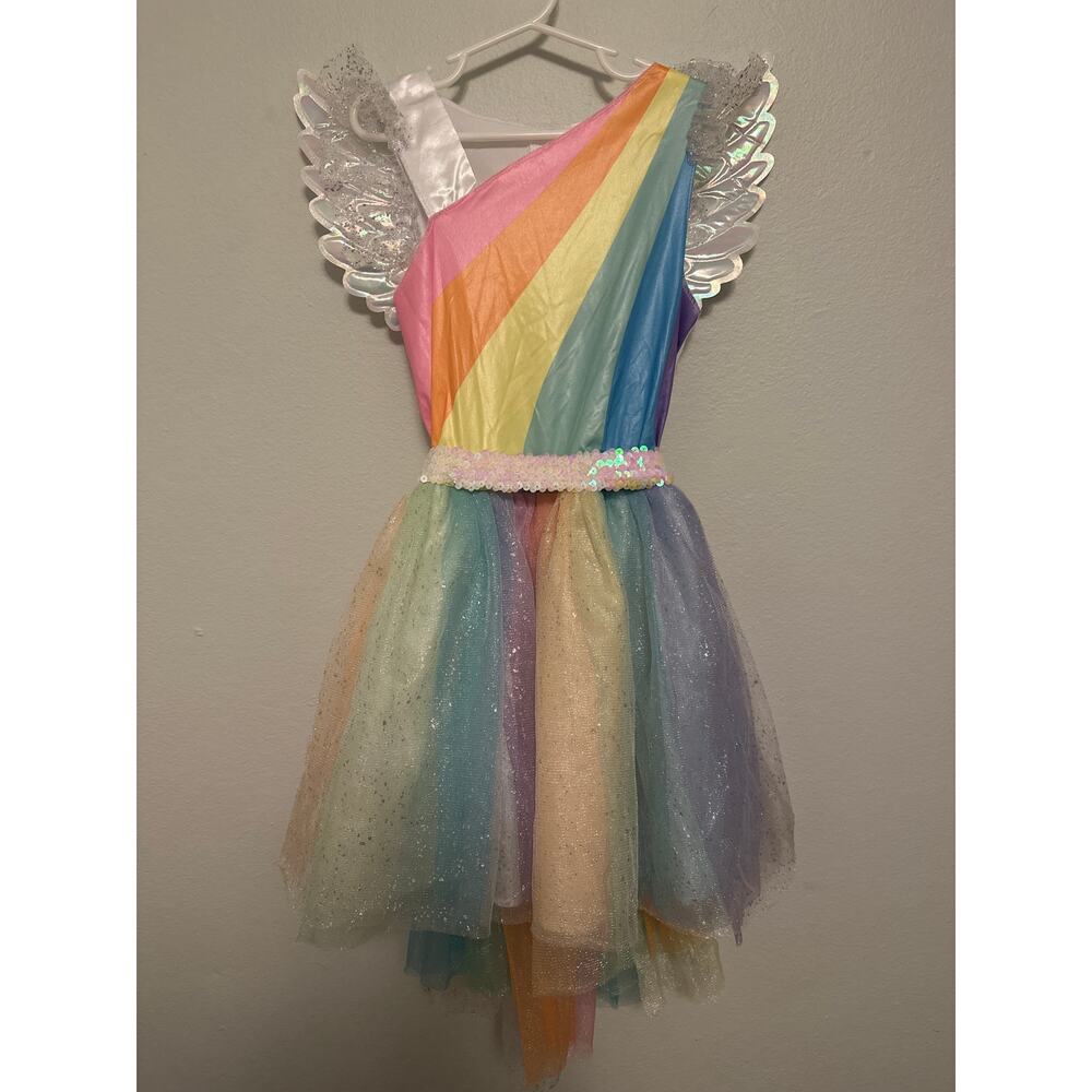 Rainbow Unicorn Costume Dress Set | Girls M 8-10